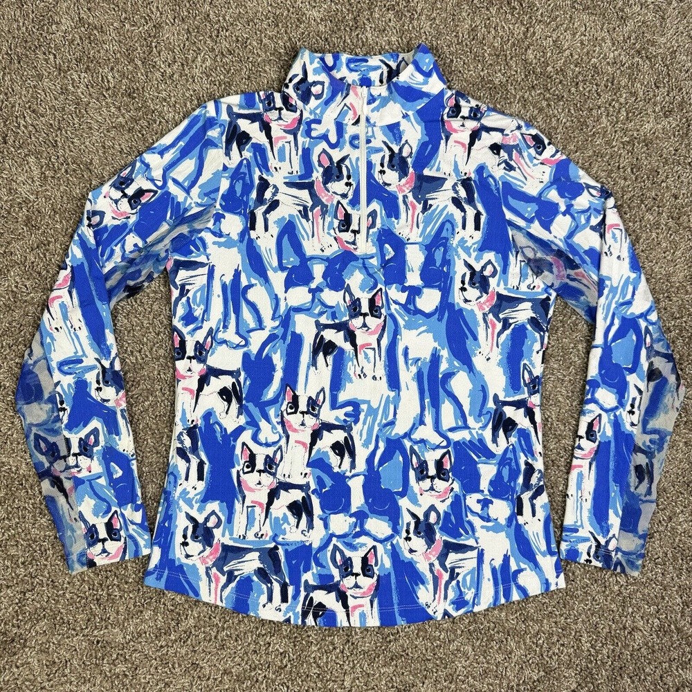 IBKUL Long Sleeve Equestrian Sun Shirt Frenchie Print